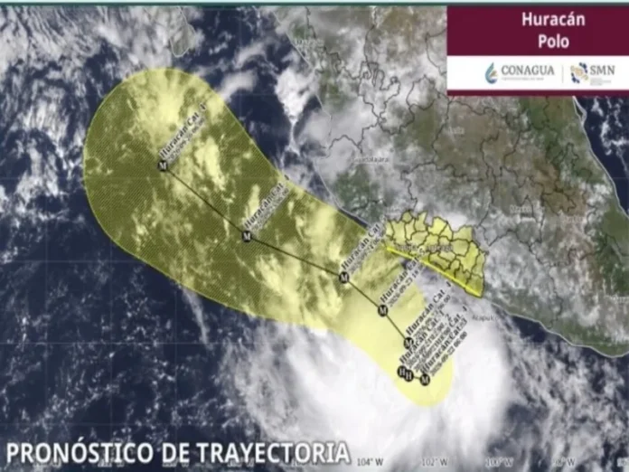 Imagen del huracán Polo sobre el Pacífico mexicano